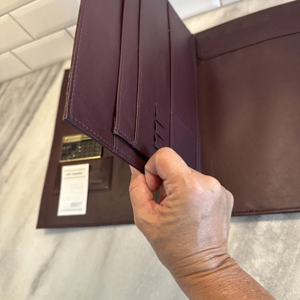 Vintage Faux Leather Buisness Portfolio Pad Holder‎ Calculator Never Used